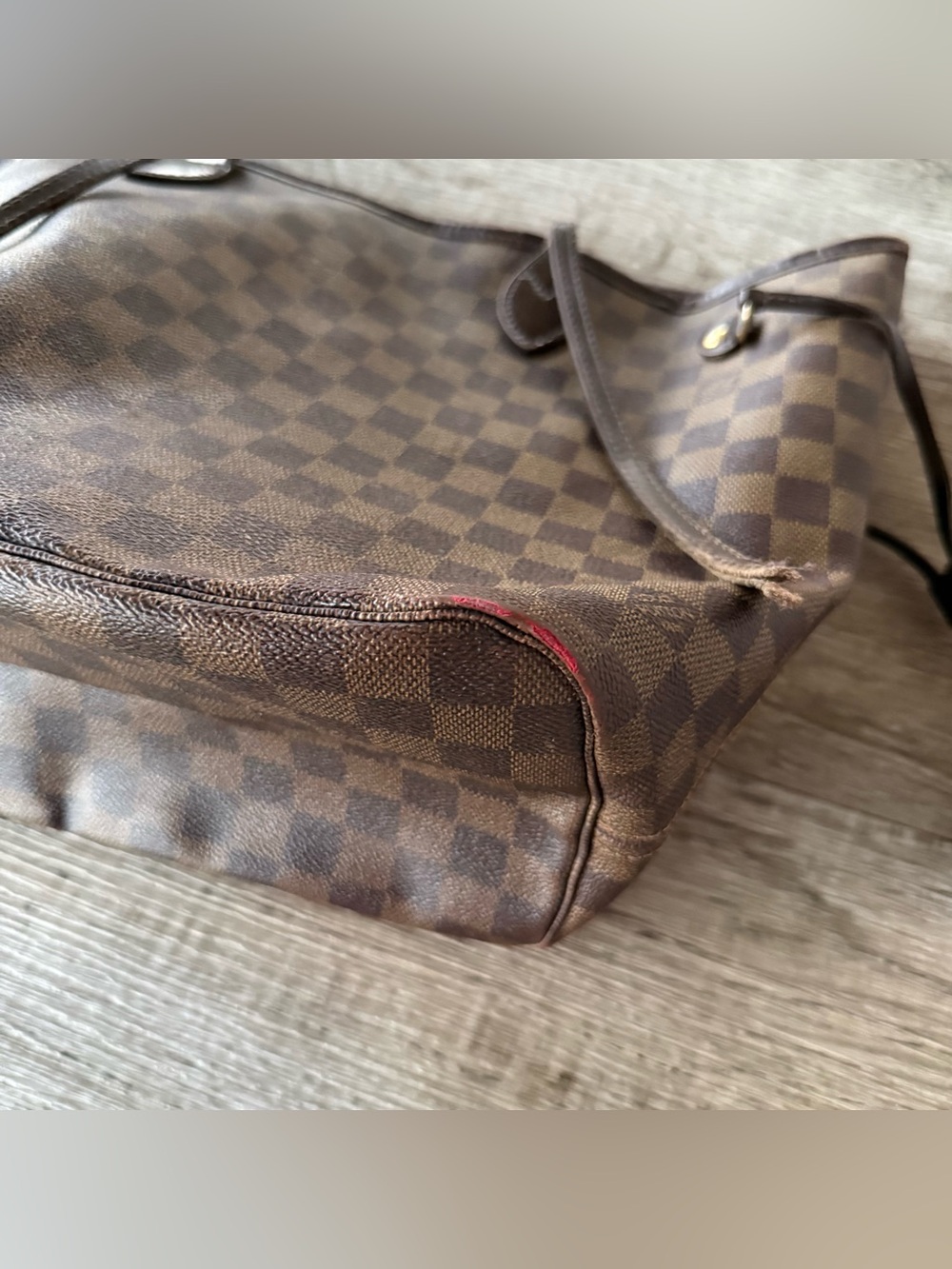 Authentic LV Damier MM Neverfull Dark Brown Monogram FLAWED - Picture 13 of 15